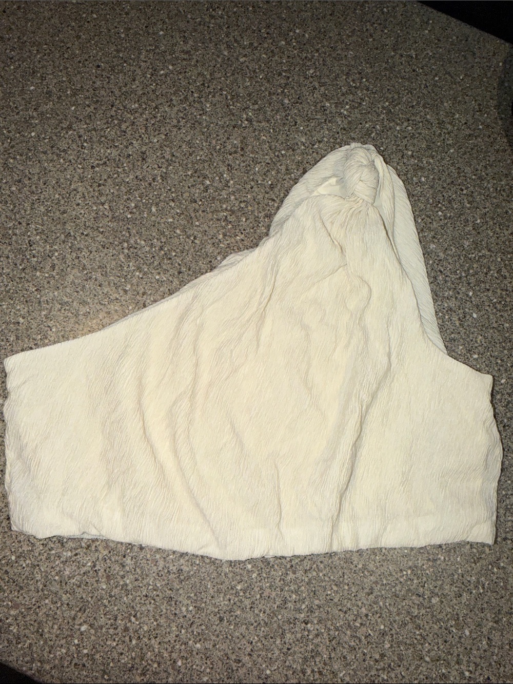 Abercrombie & Fitch Cream Textured One-Shoulder Crop Top